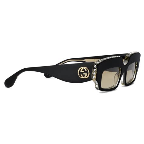 gucci rectangular sunglasses with crystals|black Gucci sunglasses.